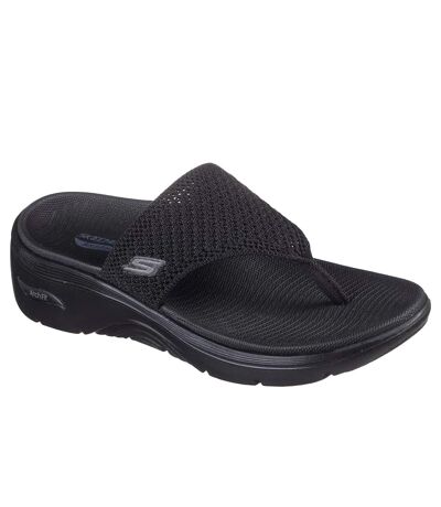Womens/ladies Go Walk Arch Fit 2.0 Flip Flops Black Skechers