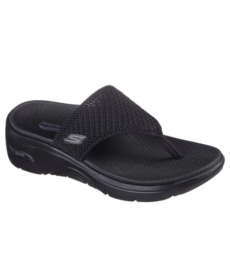 Womens/ladies Go Walk Arch Fit 2.0 Flip Flops Black Skechers