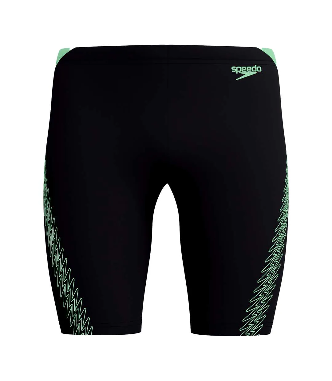 Mens Hyperboom Splice Stripe Logo Jammer Shorts Black Green Speedo-2