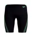 Mens Hyperboom Splice Stripe Logo Jammer Shorts Black Green Speedo-2