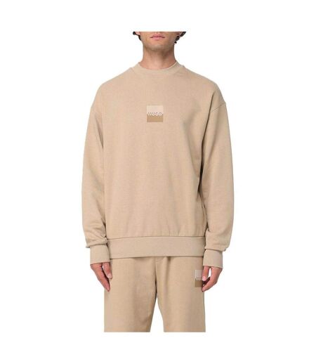 Mens Logo Drop Shoulder Regular Sweatshirt Medium Beige Hugo