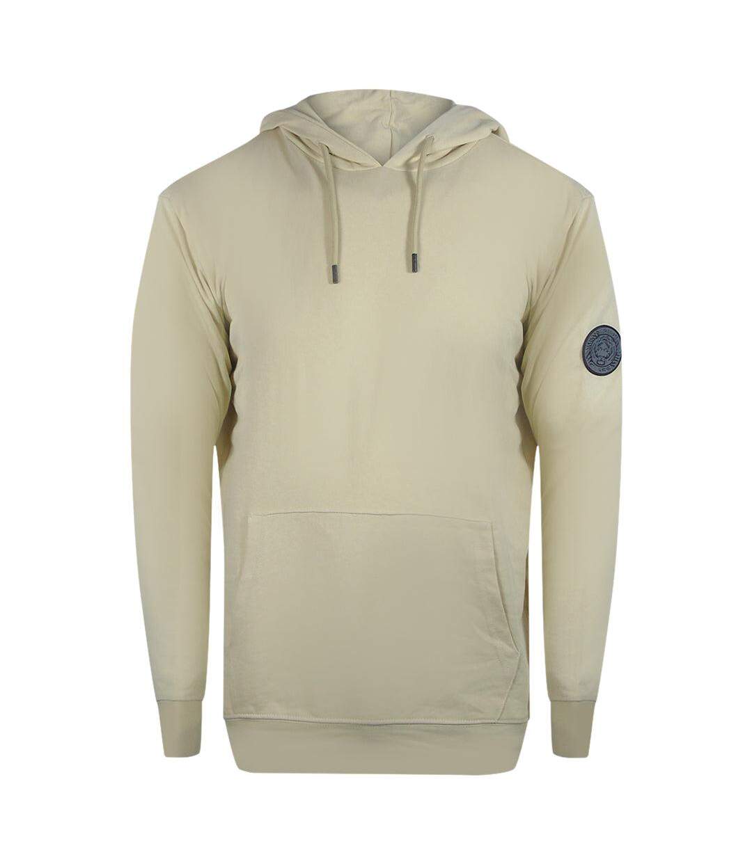 Sweat À Capuche Motif Uni Homme Beige Cavalli Class-1