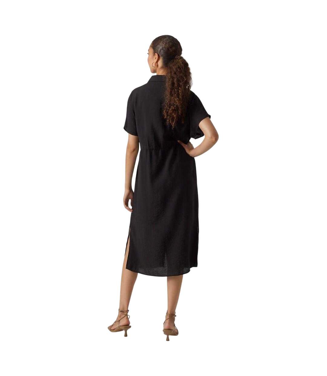 Robe Chemisier Mi-longue Iris Femme Noir Vero Moda-3