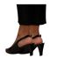 Womens/ladies Square Toe Mid Heel High Heels Black Where´s That From-2