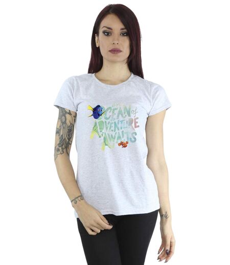 Disney T-shirt en coton Womens/Ladies Finding Dory Ocean Of Adventure (Gris sportif) - UTBI20189