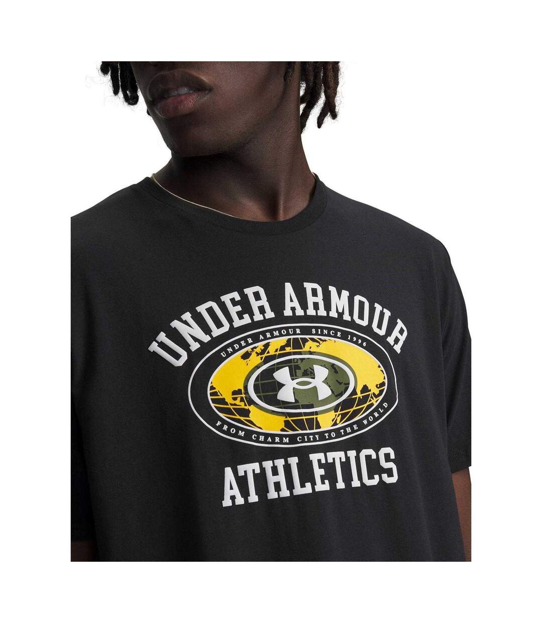 T-shirt Sport Motif/style Logo Homme Noir Blanc Under Armour-3