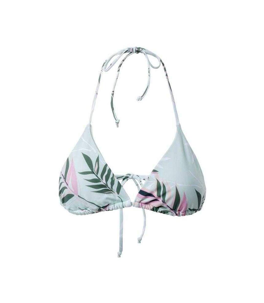 Haut De Maillot De Bain Motif/style Feuilles Latina Femme Menthe Aquawave-2