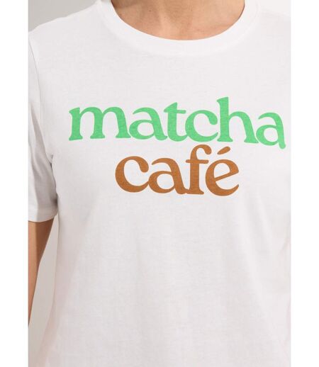 T-shirt col rond avec inscription Matcha