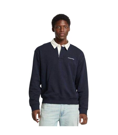 Mens Regular Long-sleeved Rugby Shirt Ocean Blue Guess