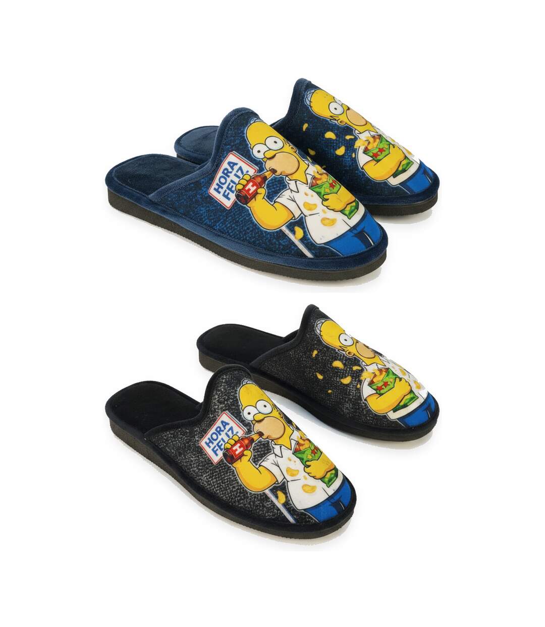 OZABI Pack de 2 Paires Pantoufles Mules Homme Fantaisie Motif Dessin Animé-3