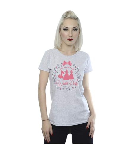 Disney T-shirt en coton Femmes/Dames Princesse fête d'hiver (Gris sportif) - UTBI37346