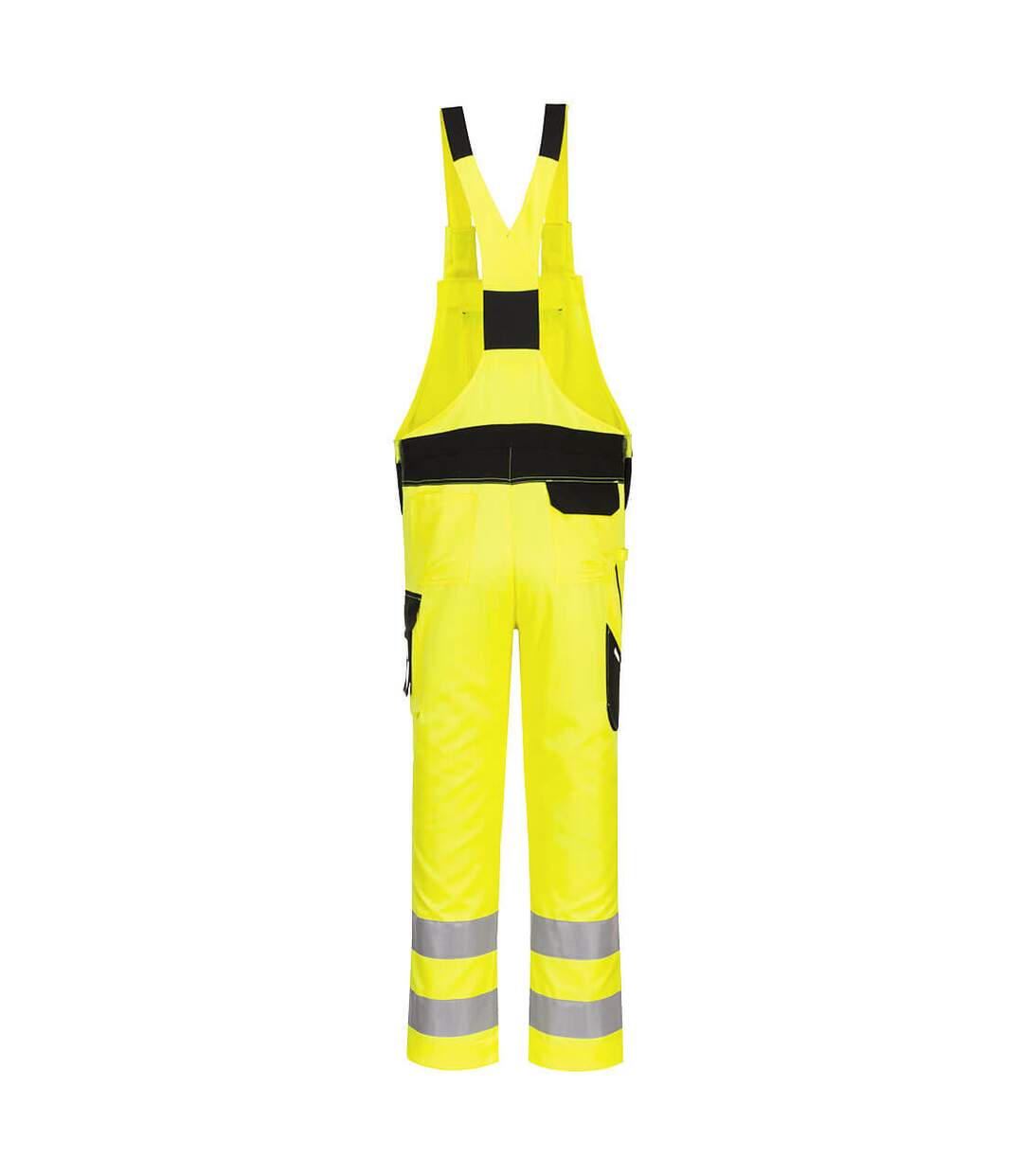 Mens pw2 hi-vis bib and brace overall yellow/black Portwest-2