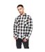 Mens Demaro Checked Lined Overshirt Black White Crosshatch-2
