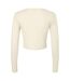 Womens/ladies micro-rib long-sleeved t-shirt solid natural Bella + Canvas