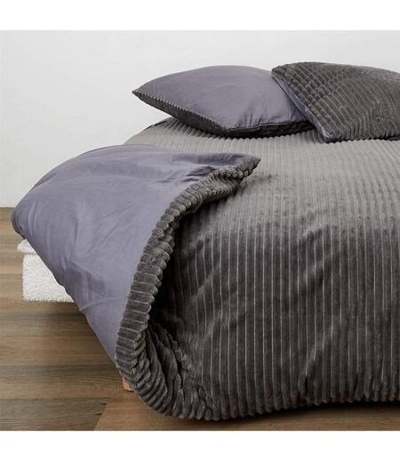 Parure de Lit 3 Pièces Douceur 240x220cm Gris