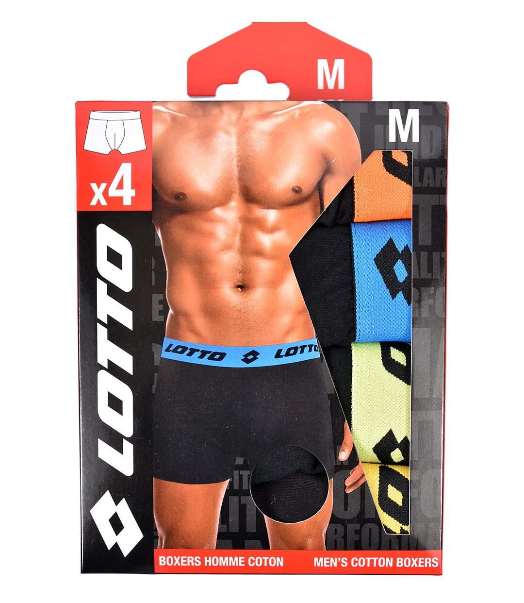 Boxer homme LOTTO Pack de 4 Boxers 0514-3