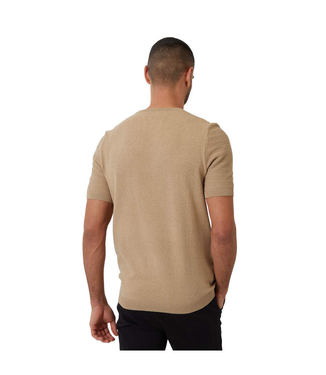 T-shirt Motif/style Texturé Homme Beige Threadbare-2