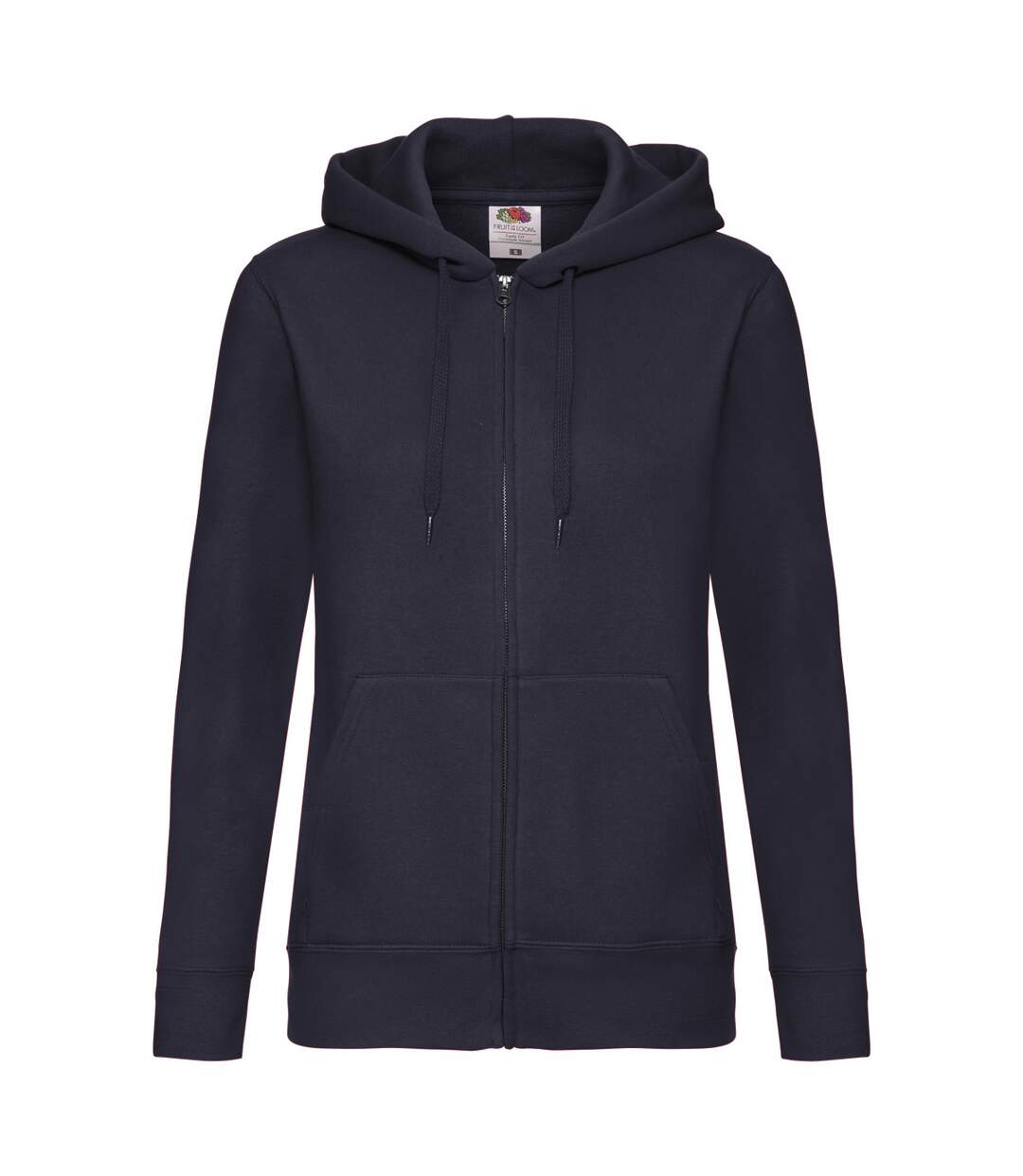 Womens/ladies lady fit full zip hoodie deep navy Fruit of the Loom