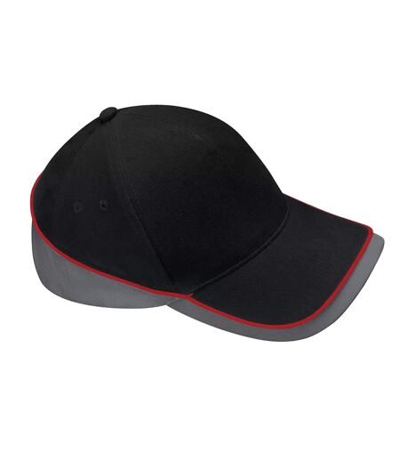Casquette Teamwear Competition Noir Gris Foncé Rouge Classique Beechfield