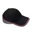 Casquette Teamwear Competition Noir Gris Foncé Rouge Classique Beechfield-1