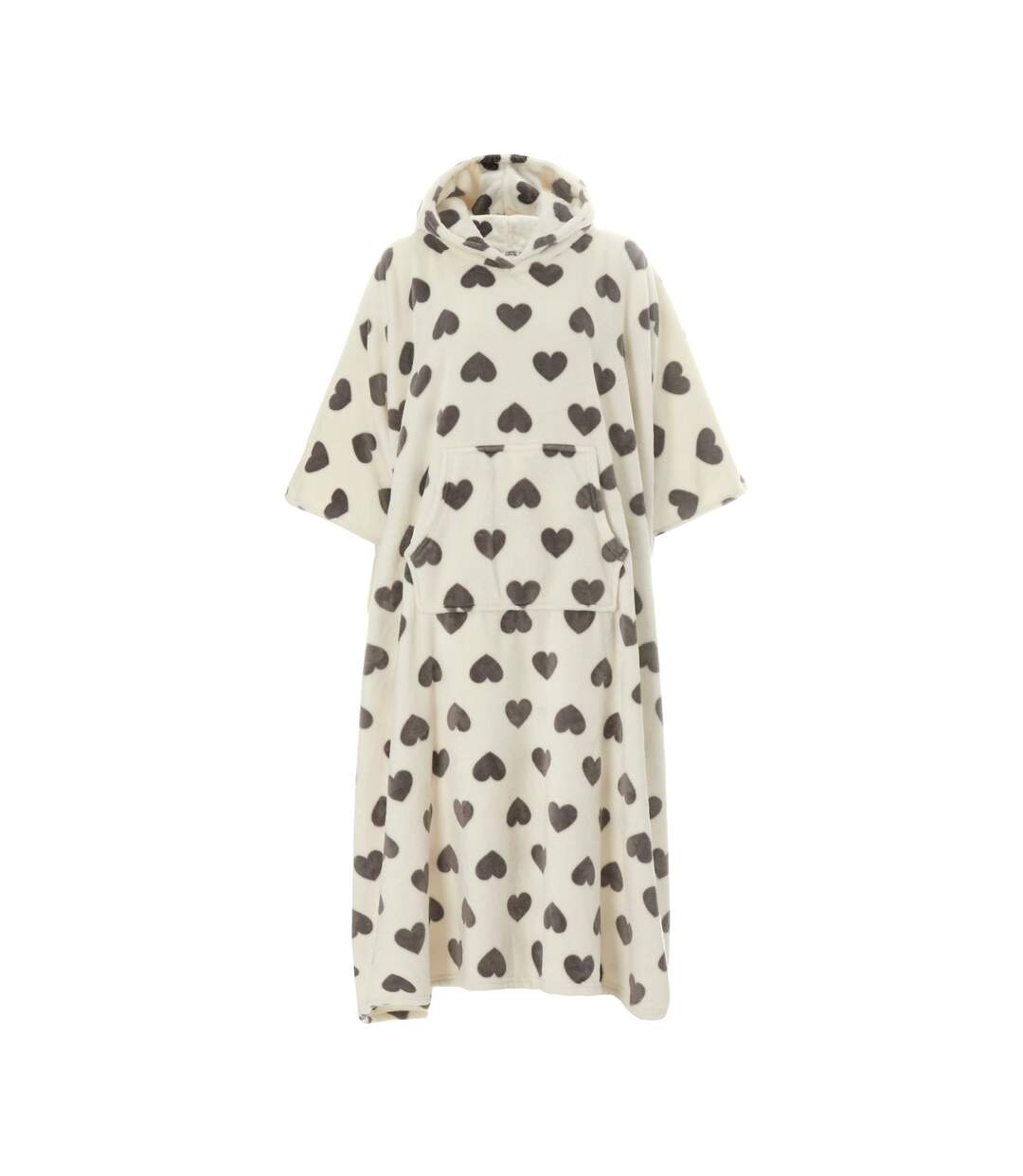 Ladies Oversized Blanket Hoodie - Extra Long Fleece Poncho with Kangaroo Pocket-1