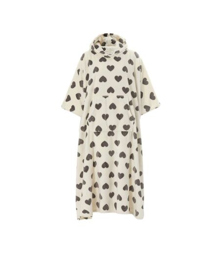 Ladies Oversized Blanket Hoodie - Extra Long Fleece Poncho with Kangaroo Pocket