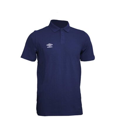 Mens Essential Polo Shirt Dark Navy White Umbro