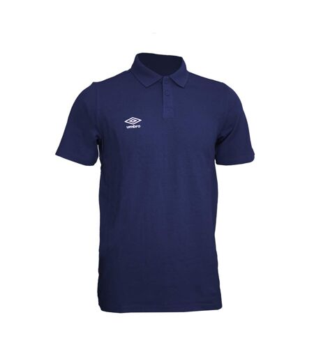 Mens Essential Polo Shirt Dark Navy White Umbro