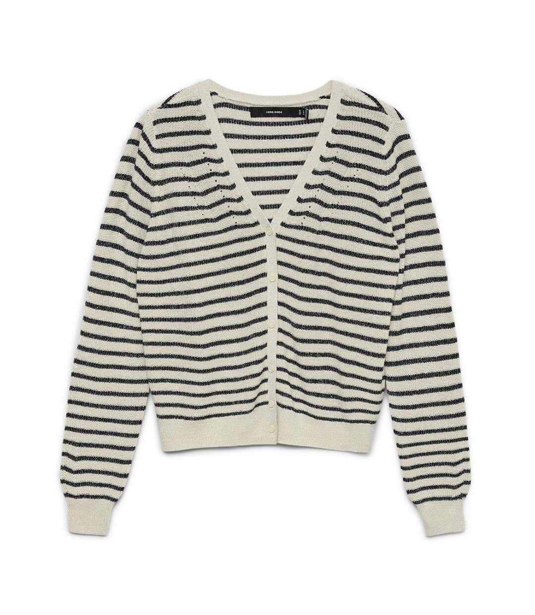 Gilet beige/noir femme vero moda lexshine-1