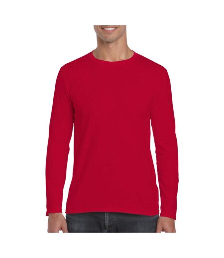 Gildan Mens Soft Style Long Sleeve T-Shirt (Red) - UTBC488