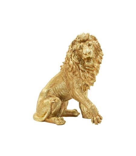 Statue Lion Assis Shant 55cm Or