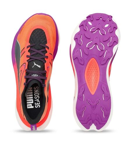 Womens/ladies Deviate Nitro Elite Running Shoes Glowing Red Puma