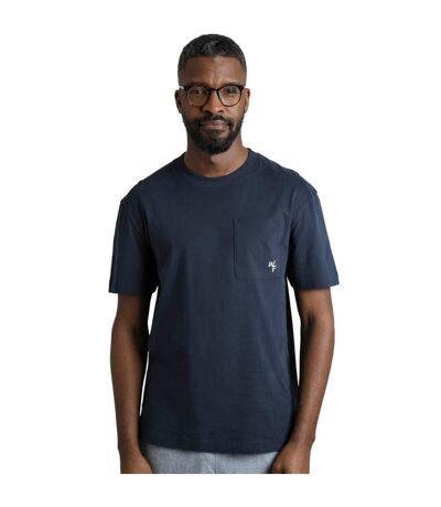 Mens Keaton Organic Cotton Pocket T-shirt Navy Weird Fish