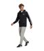 Mens 3 Stripes French Terry Relaxed Fit Casual Full Zip Hoodie Black Adidas-1