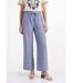 Pantalon large chiné élastiqué avec lin-1
