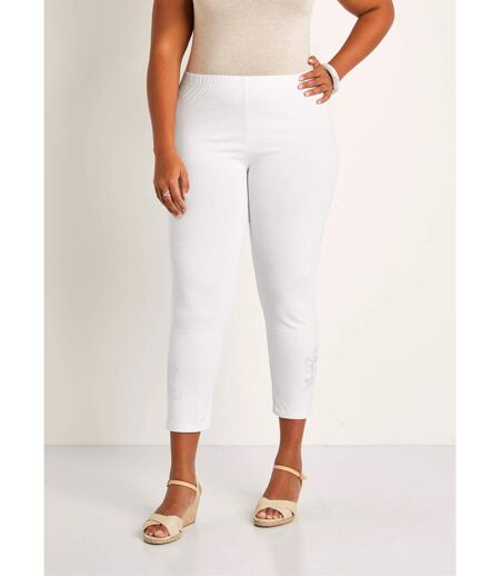 Legging court uni ceinture élastiquée