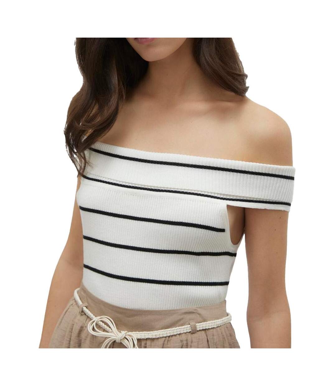 Top blanc femme vero moda willow off-1