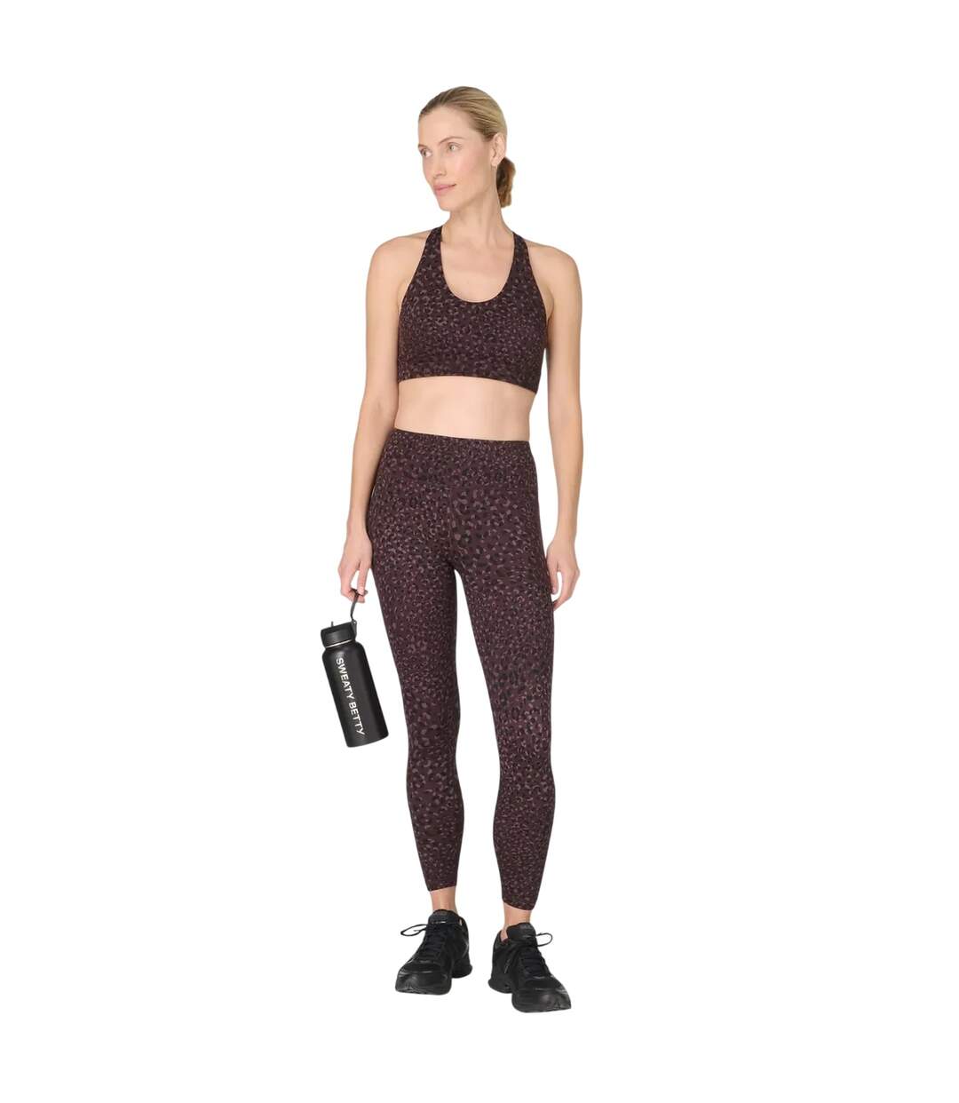 Legging 7/8 Motif/style Imprimé Léopard Power Femme Marron Sweaty Betty-2