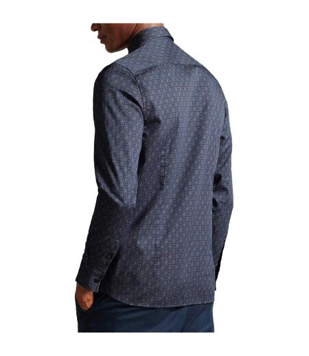 Mens Slim Long-sleeved Shirt Navy Ted Baker