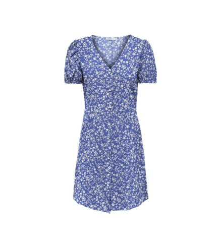 Robe Bleu/Blanche à fleurs Femme Only Nova - L