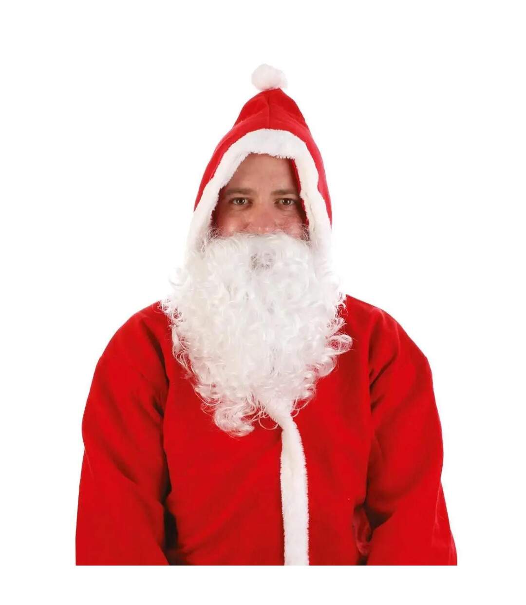 Déguisement Barbe Père Noël 33cm Blanc-1