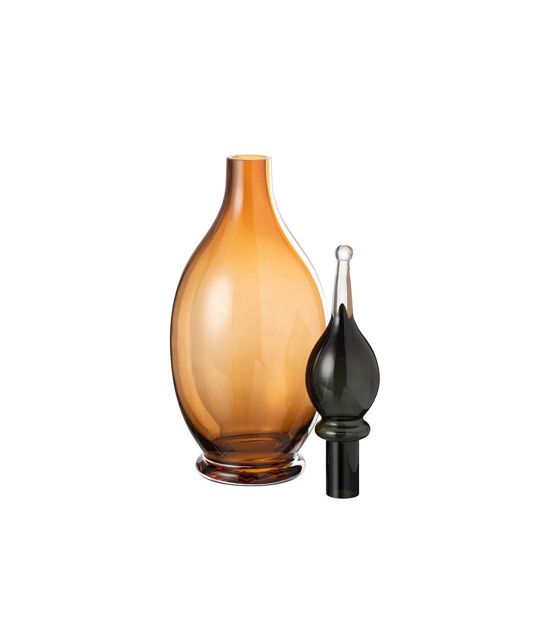 Vase Bouchon Fiole en Verre Jo 53cm Marron-2