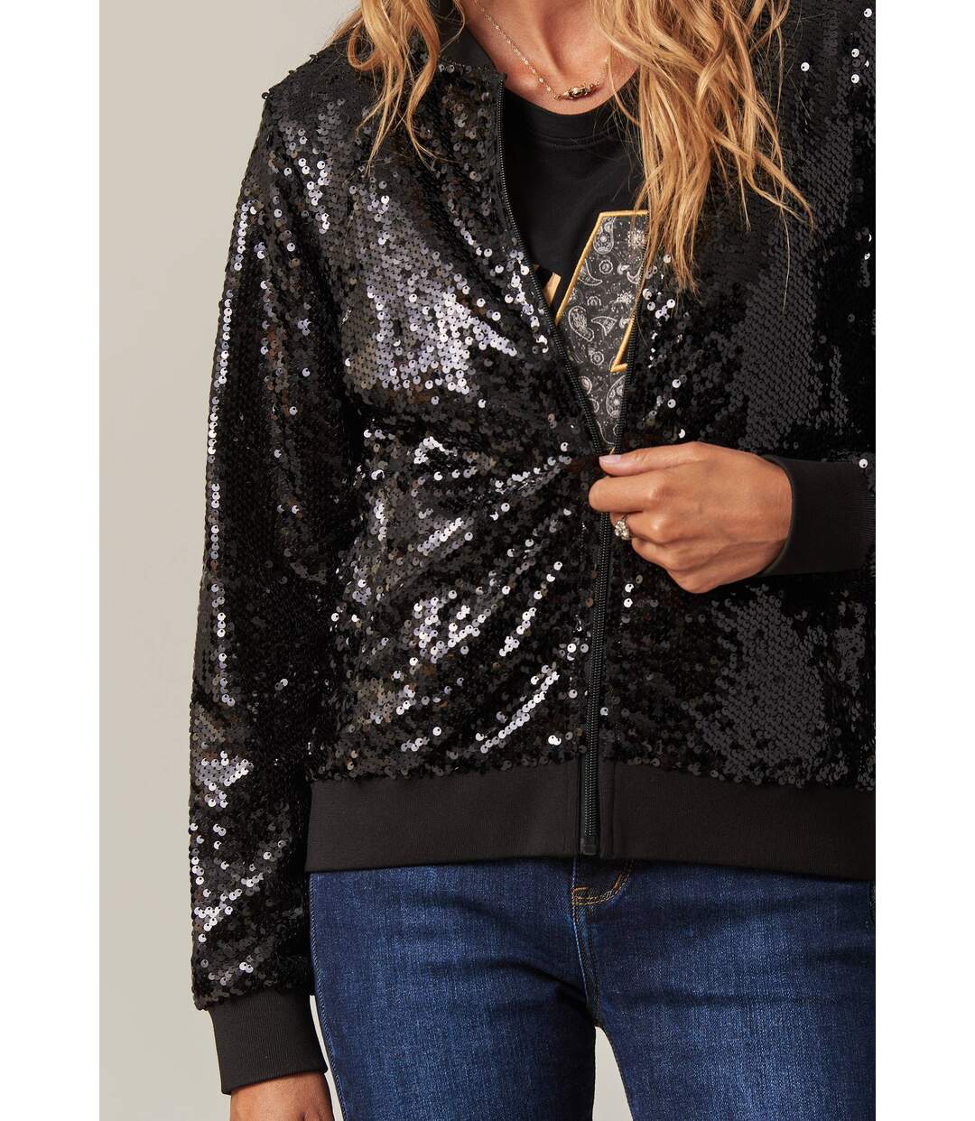 Veste glamour à sequins pour femme AMANDA