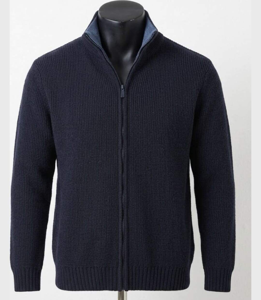 CHALLENGER CELTIC1 — Gilet cardigan zippé bleu marine : la chaleur naturelle de la laine-3