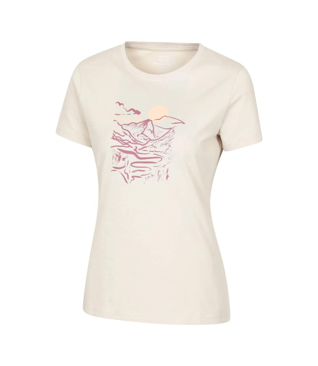 Womens/ladies Snowdon Mountain Relaxed Fit T-shirt Beige Mountain Warehouse-3