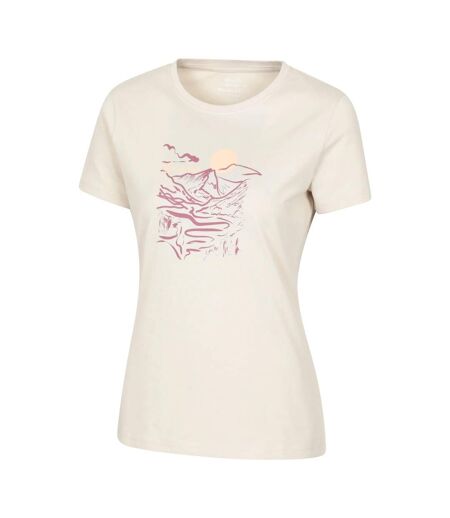 Womens/ladies Snowdon Mountain Relaxed Fit T-shirt Beige Mountain Warehouse
