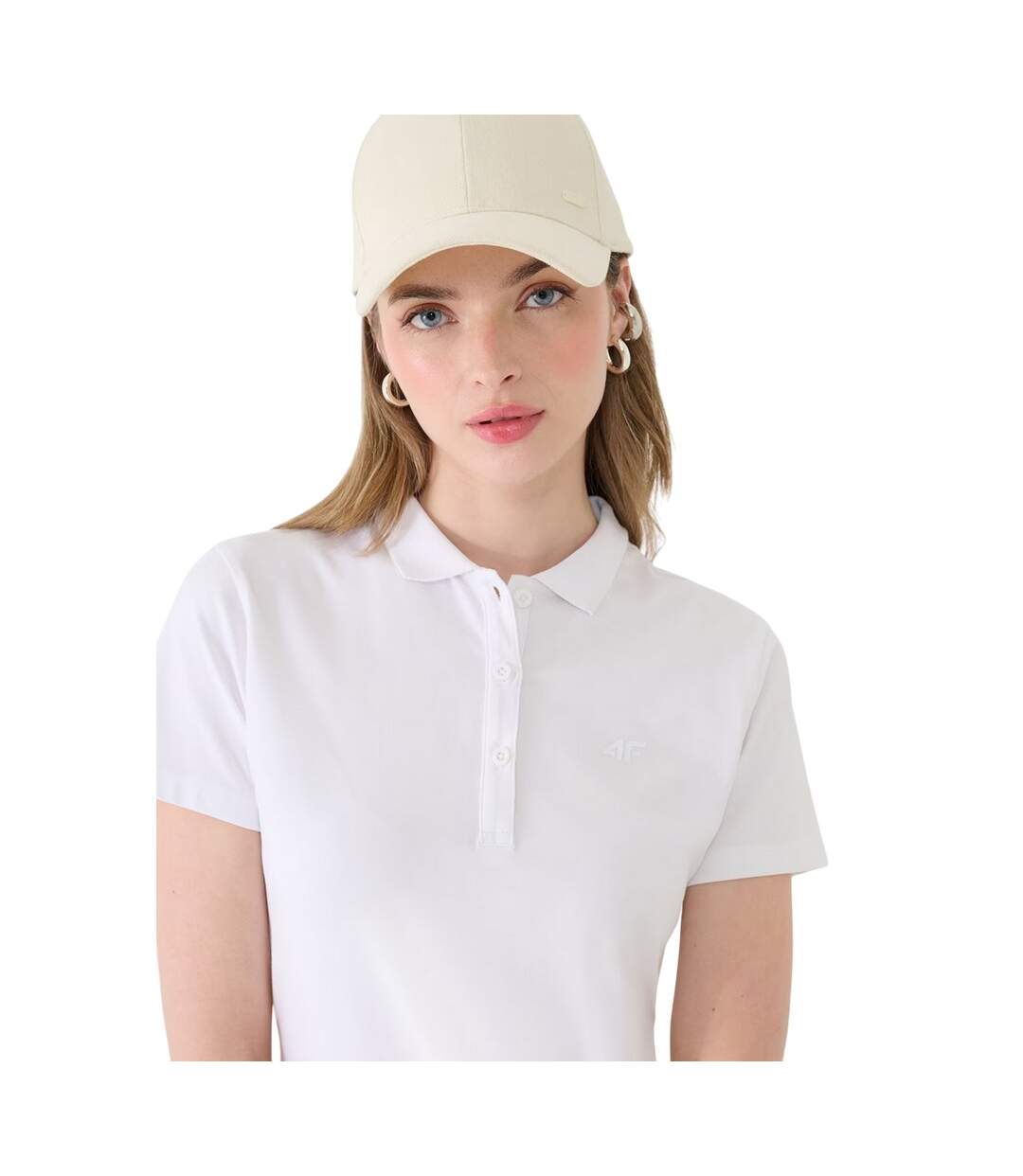 Polo F514 Femme Blanc 4F-4