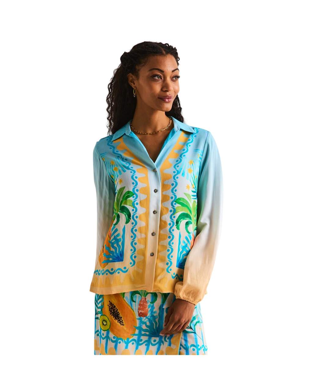 Womens/ladies Rio Regular Long-sleeved Shirt Blue Never Fully Dressed-4