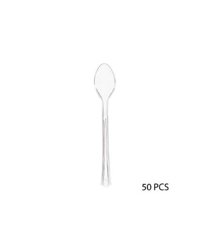 Lot de 50 Cuillères Plastique Réutilisable Amuse-Bouche 9cm Transparent