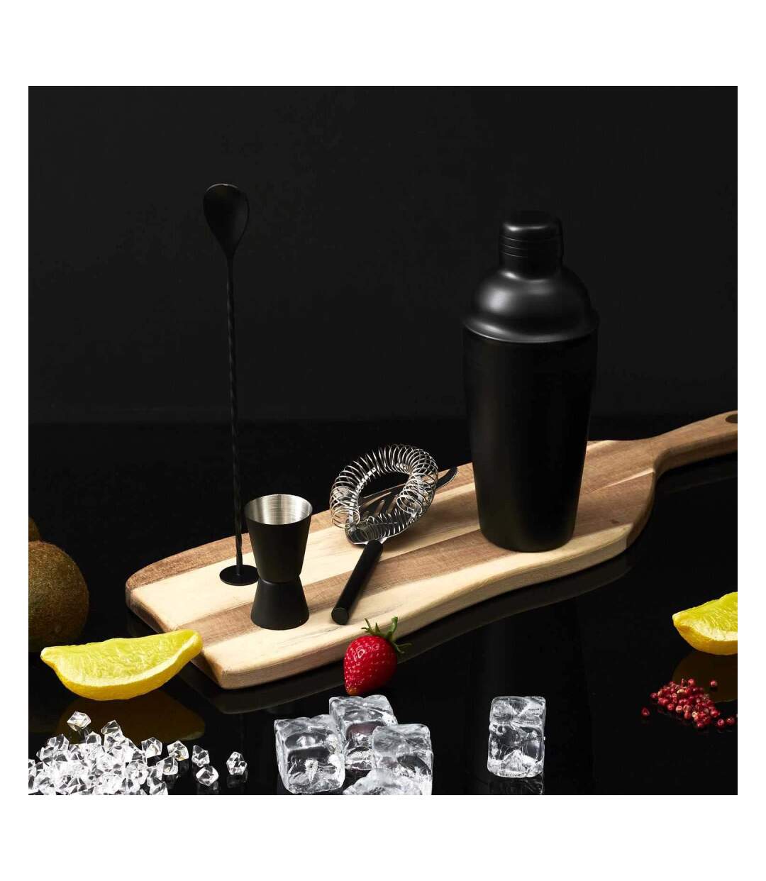 Shaker à cocktail en inox noir 62 cl-2